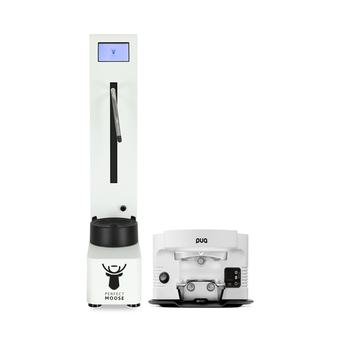 Perfect Moose Greg Automatic Milk Steamer with Mahlkonig E80 and FREE Puqpress & Flow